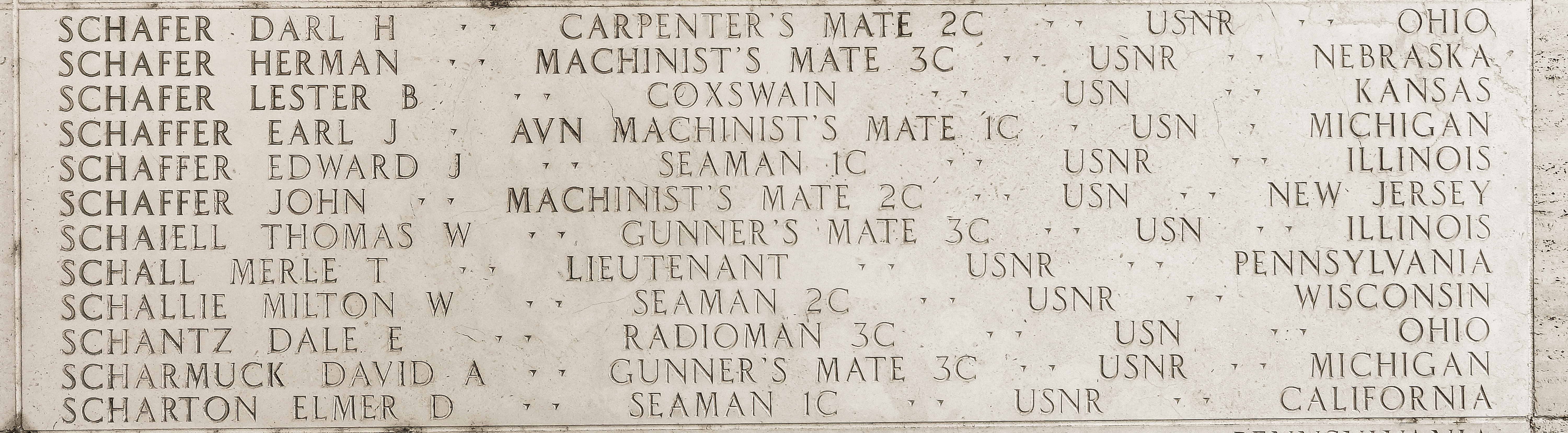Edward J. Schaffer, Seaman First Class